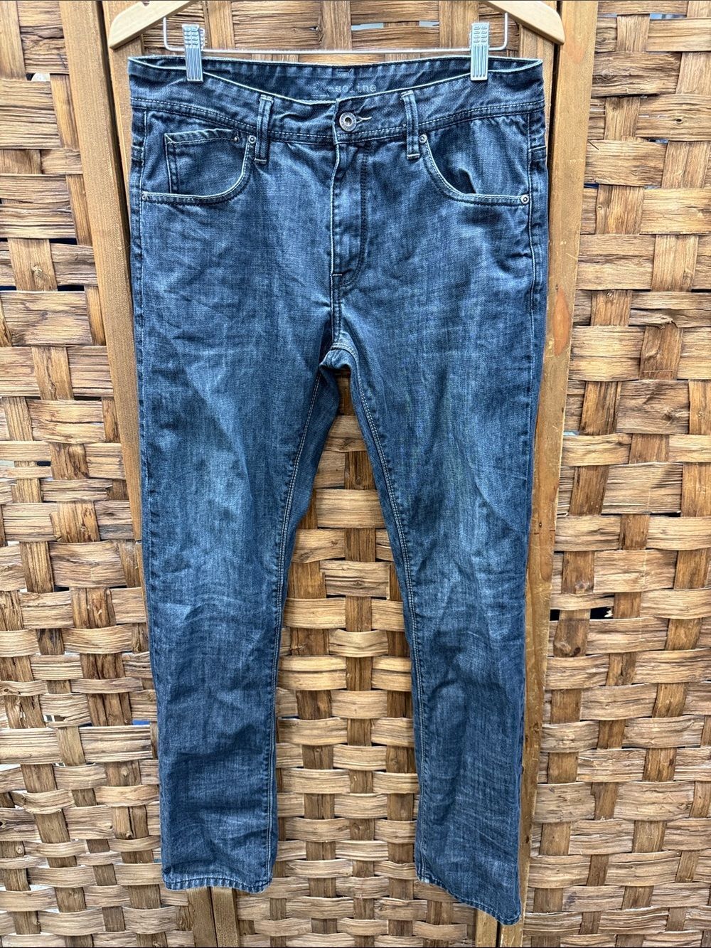 Vintage Y2K Gasoline Men's Skinny Jeans in Washed Blue